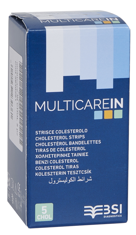 TEST COLESTEROLEMIA MULTICARE IN COLESTEROLO IN STRISCE CON ASPIRAZIONE CAPILLARE 5 PEZZI - doctorpill.it