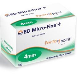 AGO PER PENNA DA INSULINA BD MICROFINE PENTAPOINT GAUGE 32 4 MM 100 PEZZI - doctorpill.it