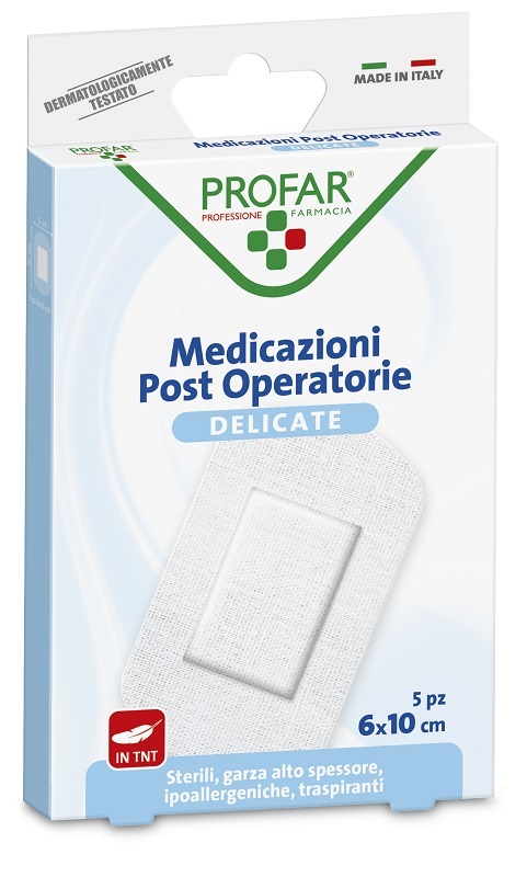 MEDICAZIONE POST OPERATORIA STERILE GARZA ANTIADERENTE 6X10 CM 5 PEZZI PROFAR - doctorpill.it