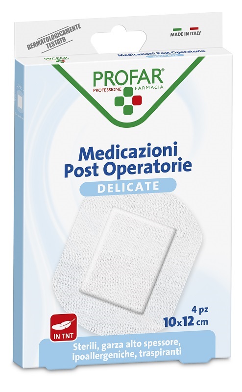 MEDICAZIONE POST OPERATORIA STERILE GARZA ANTIADERENTE 10X12 CM 4 PEZZI PROFAR - doctorpill.it