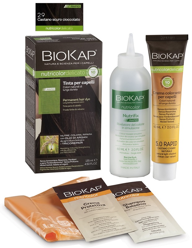 BIOS LINE  BIOKAP NUTRICOLOR DELICATO RAPID TINTA 2,9 CASTANO SCURO CIOCCOLATO 135 ML - doctorpill.it