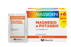 MASSIGEN MAGNESIO E POTASSIO 24 BUSTINE +6 GRATIS - doctorpill.it