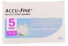 AGO PER PENNA DA INSULINA ACCU-FINE PEN NEEDLE ACCU-CHEK GAUGE 31 X 5MM 100 PEZZI - doctorpill.it