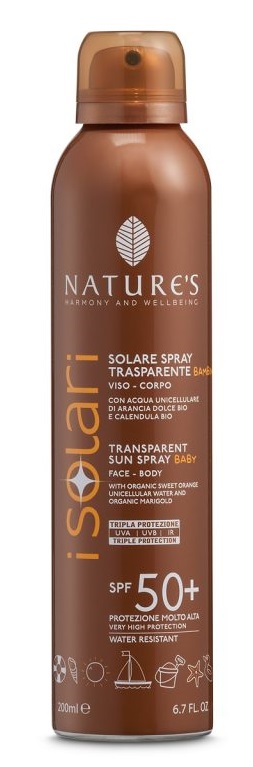 NATURE'S I SOLARI SPRAY TRASPARENTE BAMBINI SPF50+ 200 ML - doctorpill.it