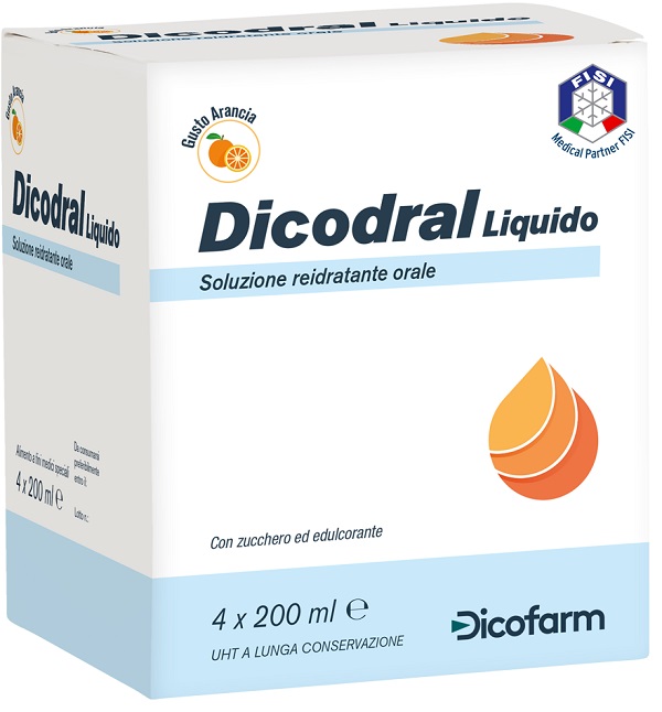DICODRAL LIQUIDO SOLUZIONE REIDRATANTE ORALE 4 X 200 ML - doctorpill.it