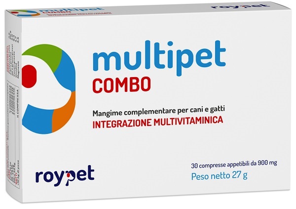 MULTIPET COMBO INTEGRAZIONE MULTIVITAMINICA CANI E GATTI 30 COMPRESSE APPETIBILI DA 900 MG - doctorpill.it