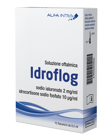 SOLUZIONE OFTALMICA IDROFLOG A BASE DI IALURONATO DI SODIO E IDROCORTISONE SODIO FOSFATO 15 FLACONCINI DA 0,5 ML - doctorpill.it
