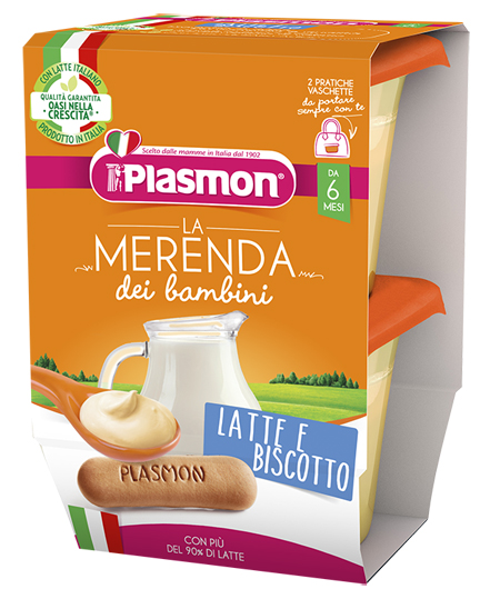 PLASMON LA MERENDA DEI BAMBINI MERENDE LATTE BISCOTTO ASETTICO 2 X 120 G - doctorpill.it