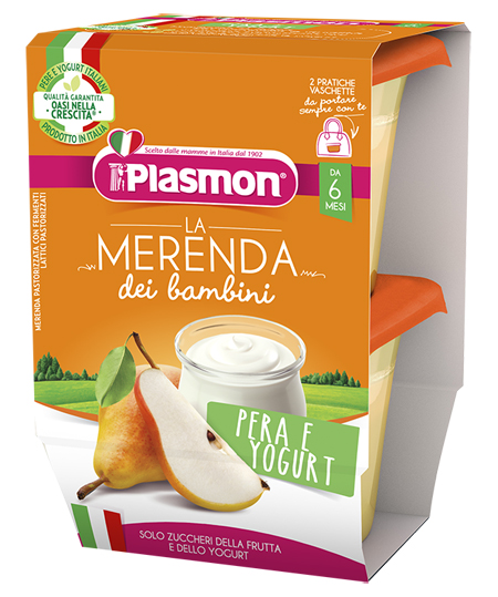 PLASMON LA MERENDA DEI BAMBINI SAPORI DI NATURA PERA YOGURT ASETTICO 2 X 120 G - doctorpill.it