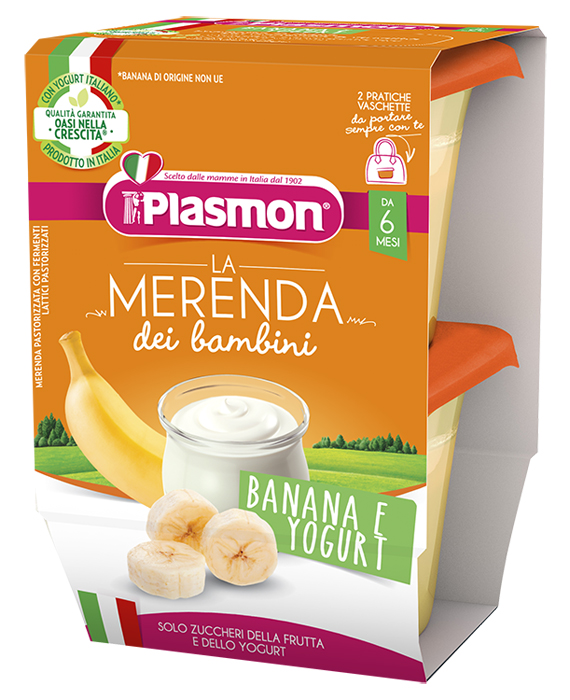 PLASMON LA MERENDA DEI BAMBINI SAPORI DI NATURA BANANA YOGURT ASETTICO 2 X 120 G - doctorpill.it