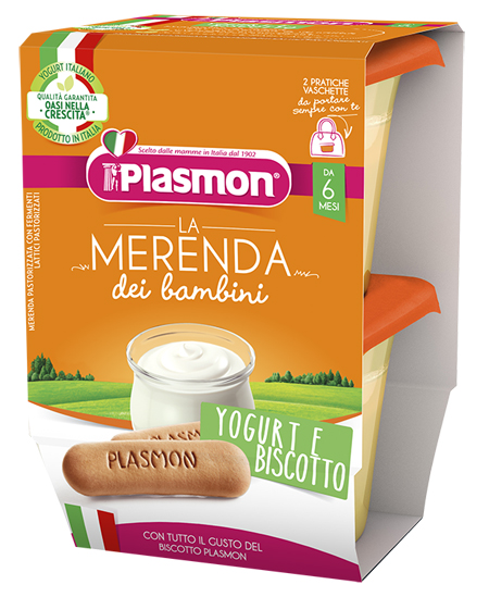 PLASMON LA MERENDA DEI BAMBINI SAPORE DI NATURA YOGURT BISCOTTO ASETTICO 2 X 120 G - doctorpill.it