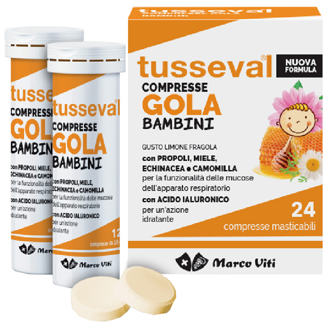 TUSSEVAL GOLA BAMBINI 24 COMPRESSE - doctorpill.it