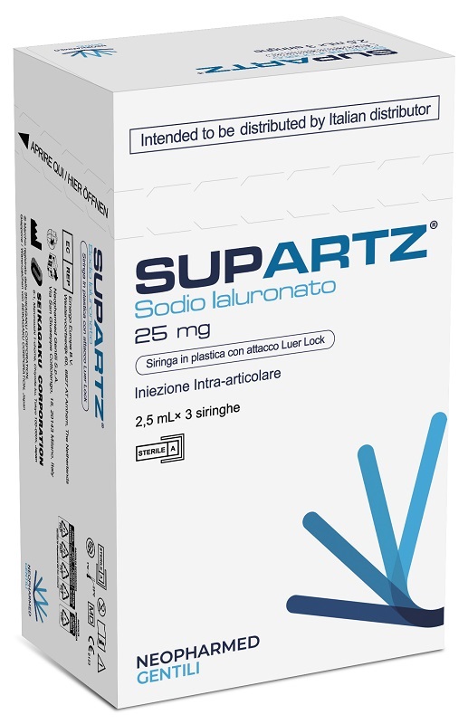 SIRINGA PRERIEMPITA INTRA-ARTICOLARE SUPARTZ ACIDO IALURONICO 25 MG 2,5 ML 3 PEZZI - doctorpill.it