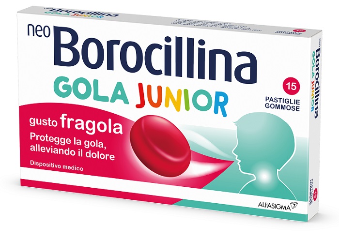 NEOBOROCILLINA GOLA JUNIOR 15 PASTIGLIE GUSTO FRAGOLA - doctorpill.it