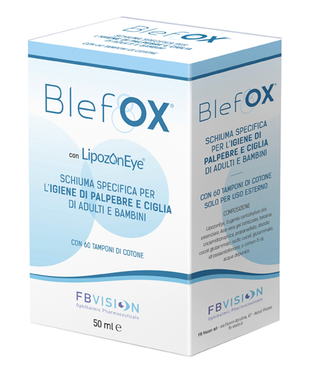 BLEFOX SCHIUMA SPECIFICA PER IGIENE PALPEBRE E CIGLIA 50 ML CON EROGATORE + 60 DISCHETTI - doctorpill.it