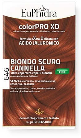 EUPHIDRA COLORPRO GEL COLORANTE CAPELLI XD 646 CANNELLA 50 ML IN FLACONE + ATTIVANTE + BALSAMO + GUANTI - doctorpill.it