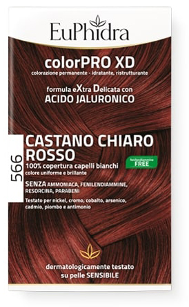 EUPHIDRA COLORPRO GEL COLORANTE CAPELLI XD 566 CASTANO CHIARO ROSSO 50 ML + ATTIVANTE + BALSAMO + GUANTI - doctorpill.it