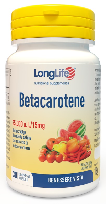 LONGLIFE BETACAROTENE 25000 UI 30 COMPRESSE - doctorpill.it