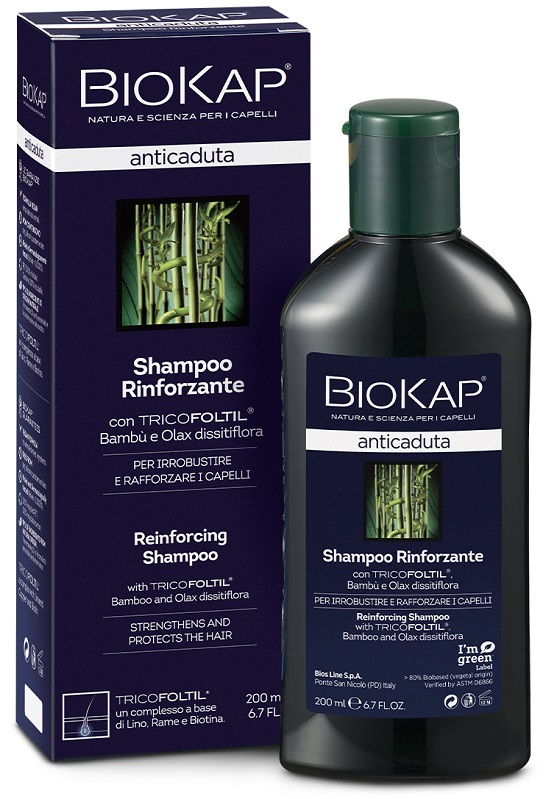 BIOKAP SHAMPOO RINFORZANTE ANTICADUTA CON TRICOFOLTIL NUOVA FORMULA 200 ML - doctorpill.it