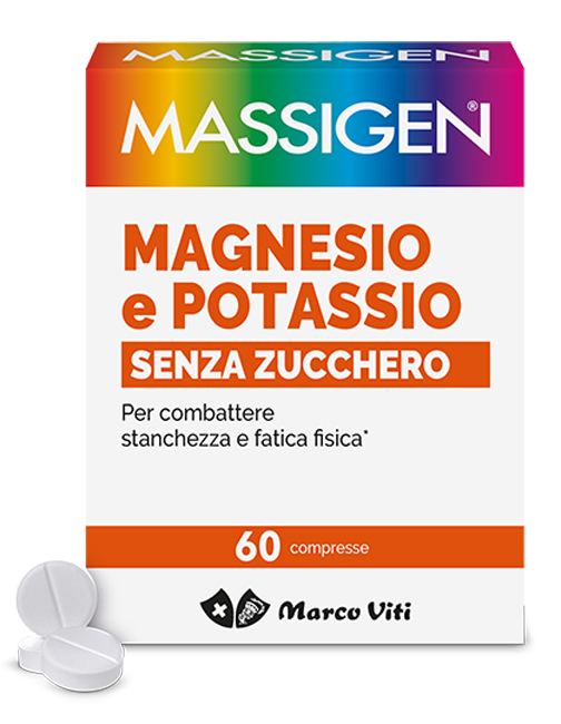 MASSIGEN MAGNESIO POTASSIO SENZA ZUCCHERI 60 COMPRESSE - doctorpill.it