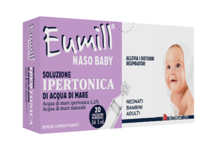 EUMILL NASO BABY SOLUZIONE IPERTONICA 20 CONTENITORI MONODOSE 5 ML - doctorpill.it