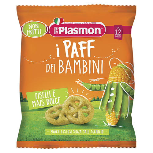 PLASMON DRY SNACK PAFF PISELLI-MAIS 15 G - doctorpill.it