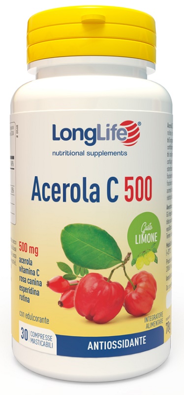 LONGLIFE ACEROLA C500 LIMONE 30 COMPRESSE MASTICABILI - doctorpill.it
