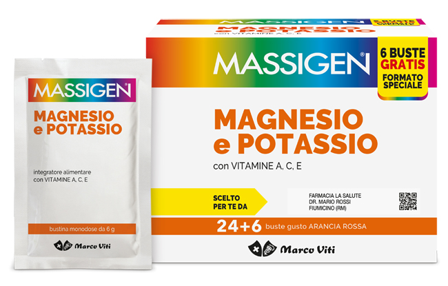 MASSIGEN MAGNESIO POTASSIO 24 BUSTINE + 6 BUSTINE - doctorpill.it
