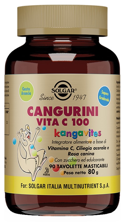 CANGURINI VITA C 100 90 TAVOLETTE MASTICABILI - doctorpill.it