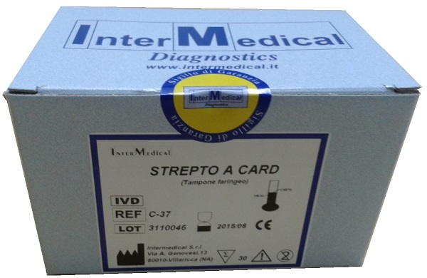 TEST RAPIDO STREPTOCOCCO A INTERMEDICAL DETERMINAZIONE QUALITATIVA ANTIGENE STREPTOCOCCO A IN TAMPONE FARINGEO MEDIANTE IMMUNOCROMATOGRAFIA 20 PEZZI - doctorpill.it