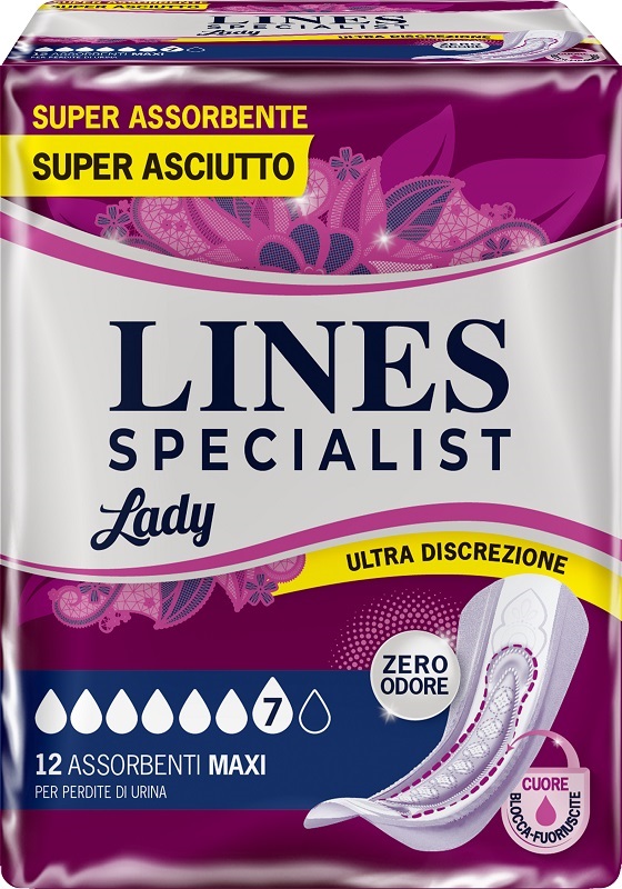ASSORBENTI PER INCONTINENZA LINES SPECIALIST LADY 12 PEZZI - doctorpill.it