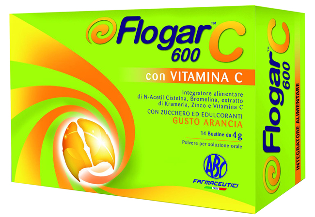 FLOGAR  C 600 CON VITAMINA C 14 BUSTINE GUSTO ARANCIA - doctorpill.it