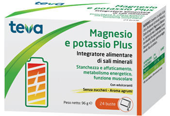 MAGNESIO POTASSIO PLUS TEVA 24 BUSTINE SENZA ZUCCHERI AROMA AGRUMI - doctorpill.it