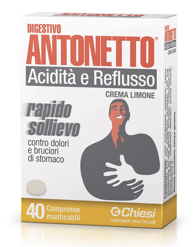 DIGESTIVO ANTONETTO ACIDITA' E REFLUSSO CREMA AL LIMONE 40 COMPRESSE MASTICABILI - doctorpill.it