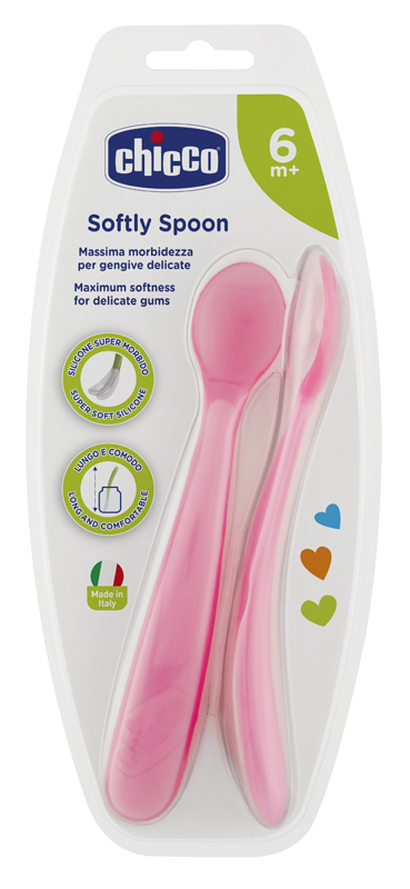 CHICCO CUCCHIAIO SILICONE FEMMINILE BI PACK 6M+ - doctorpill.it