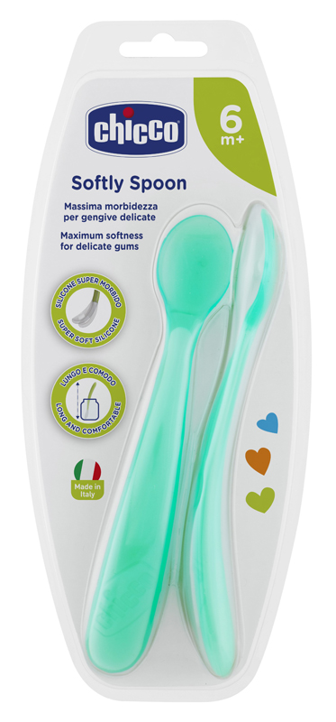 CHICCO CUCCHIAIO SILICONE MASCHILE BI PACK 6M+ - doctorpill.it