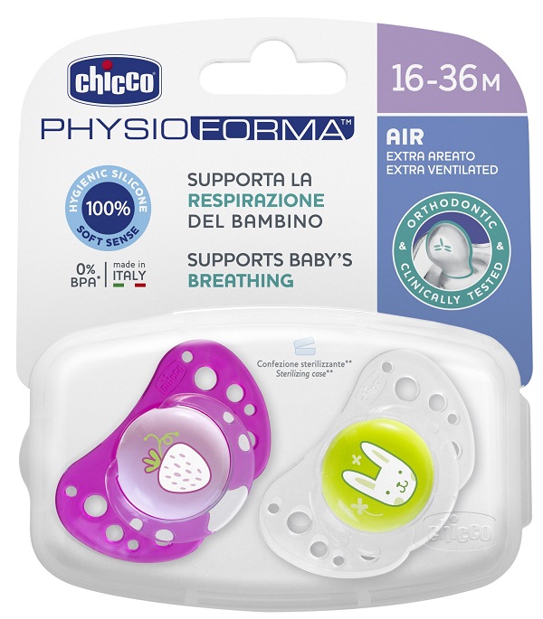CHICCO SUCCHIETTO AIR GIRL IN SILICONE 16-36 MESI 2 PEZZI - doctorpill.it