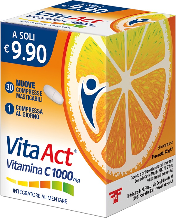VITA ACT VITAMINA C 1000MG 30 COMPRESSE MASTICABILI - doctorpill.it