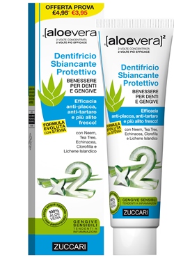 ALOEVERA2 DENTIFRICIO SBIANCANTE PROTETTIVO CON STEVIA 100 ML - doctorpill.it