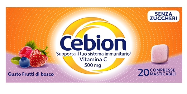 CEBION MASTICABILE SENZA ZUCCHERO VITAMINA C 500 MG 20 COMPRESSE - doctorpill.it