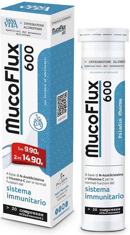 SANAVITA MUCOFLUX 600 20 CAPSULE EFFERVESCENTI - doctorpill.it