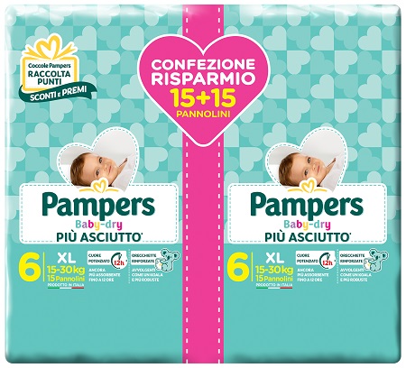 PAMPERS BABY DRY DUO DWCT XL 30 PEZZI - doctorpill.it