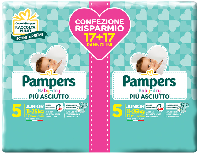 PAMPERS BABY DRYDUO DWCT JUNIOR X 34 PEZZI - doctorpill.it