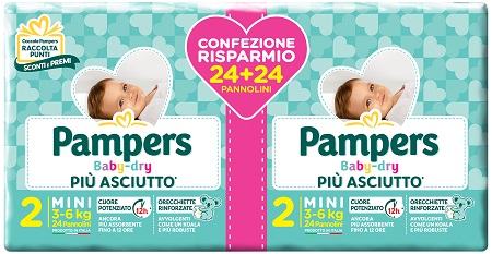 PAMPERS BABY DRY DUO DOWNCOUNT MINI 48 PEZZI - doctorpill.it