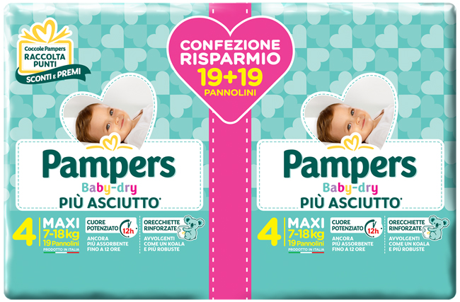 PAMPERS BABY-DRY DUO DWCT MAXI 38 PEZZI - doctorpill.it