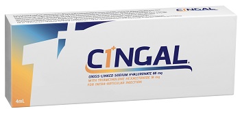 SIRINGA PRERIEMPITA INTRA ARTICOLARE CINGAL 4 ML 22MG/ML ACIDO RETICOLATO CON 4,5 MG/ML TRIAMCINOLONE ESACETONIDE - doctorpill.it