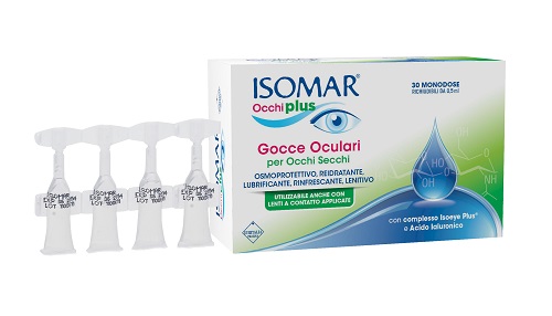 ISOMAR OCCHI PLUS GOCCE OCULARI PER OCCHI SECCHI ALL'ACIDO IALURONICO 0,25% 30 FLACONCINI MONODOSE - doctorpill.it