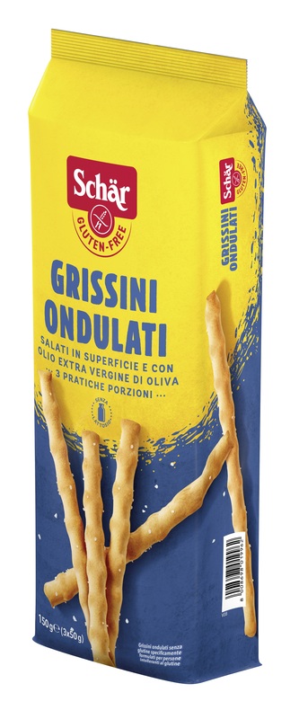 SCHAR GRISSINI ONDULATI SALATI IN SUPERFICIE 3 PORZIONI DA 50 G - doctorpill.it