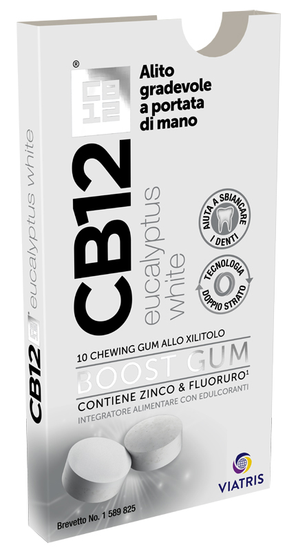 CB12 BOOST EUCALYPTUS WHITE 10 CHEWING GUM - doctorpill.it
