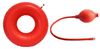 CIAMBELLA GONFIABILE PER INVALIDI IN GOMMA ROSSA TEAM DELUXE CON POMPA 43CM DIAMETRO - doctorpill.it